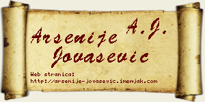 Arsenije Jovašević vizit kartica